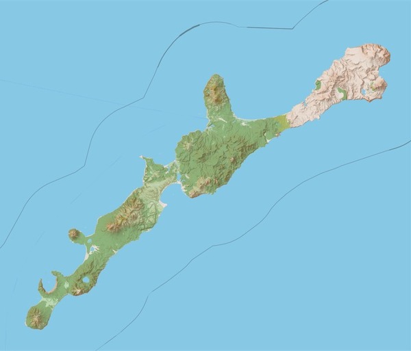 Подробная карта остров Итуруп   