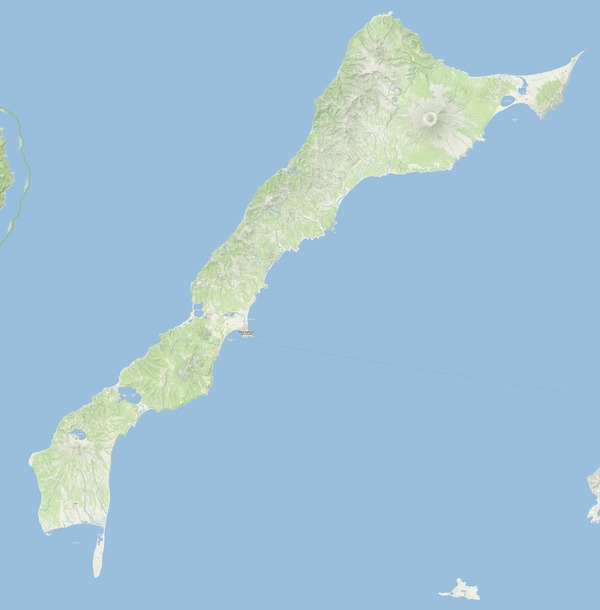 Подробная карта остров Кунашир   
