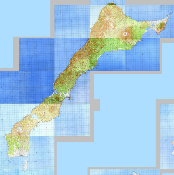 Подробная карта остров Кунашир Генштаб  